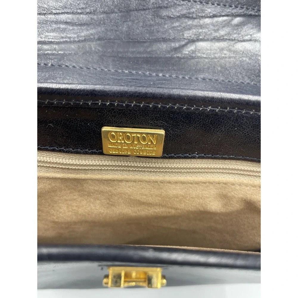 OROTON Messenger‎ Bag Crossbody Brown Leather Shoulder Hobo Logo Purse Handbag